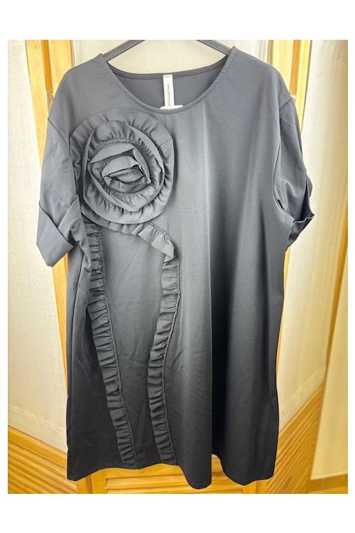 VESTIDO FLOR PUNTO MILANO